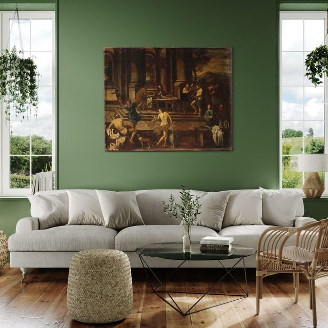 Italian Artist, Herod's Banquet, 1650, Oil on Canvas For Sale - Image 4 of 16