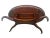 Vintage Weiman Mahogany Oval Coffee Table Brown Tooled Leather Top Federal Style For Sale - Image 14 of 14