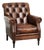 Chesterfield Armchair in Brown Cow Leather For Sale