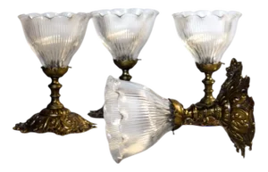 Holophane Prismatic Glass Sconces by André Blondel, France, 1920s, Set of 4