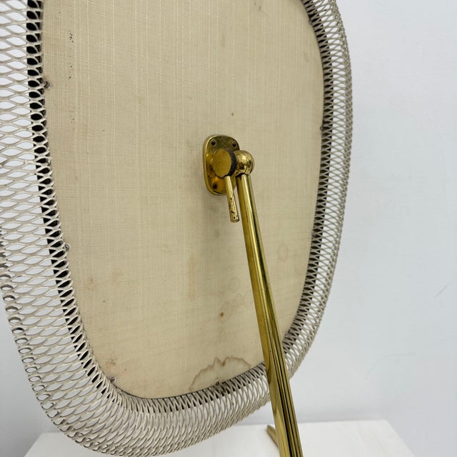 Mid-Century Brass Vanity Table Mirror from Vereinigte Werkstätten, Germany, 1950s, in Good conditions. Designed 1950 to 1959