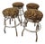 Vintage Chrome Swivel Counter Stools in Tiger-Print Chenille, Set of 4 For Sale