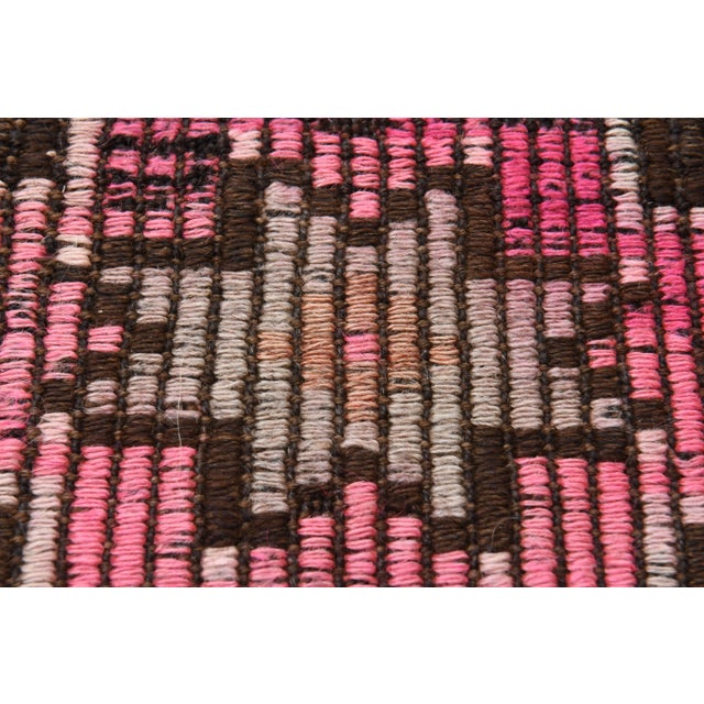 1970s Vintage Turkish Hand-Knotted Wool Cotton Brown Area Rug For Sale - Image 10 of 12