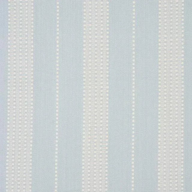 Schumacher Lubeck Stripe Fabric in Sky For Sale