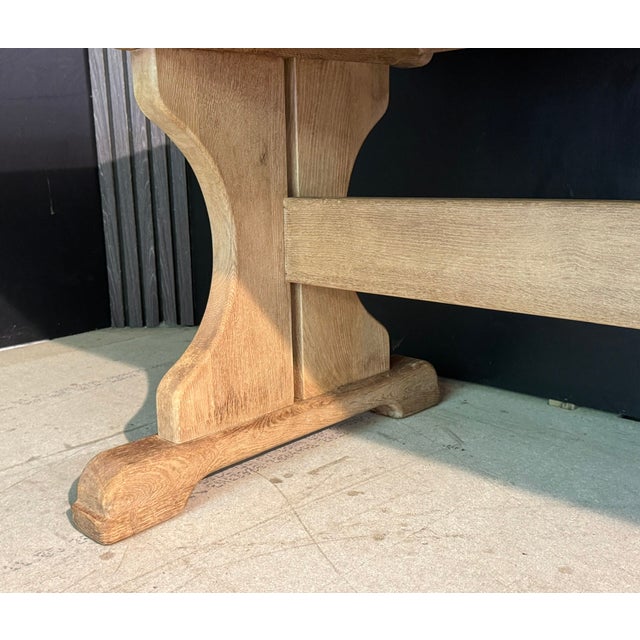 Bleached Oak Farmhouse Dining Table, 1920s For Sale - Image 10 of 16