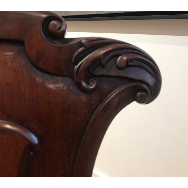Pair of Hand Carved Mahogany Armorial Hall Chairs For Sale - Image 10 of 12