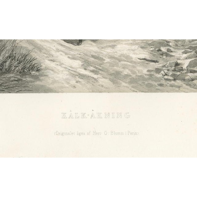 Pehr Wickenberg, Swedish Winter, Children Sledding, 1850, Lithograph For Sale - Image 6 of 9