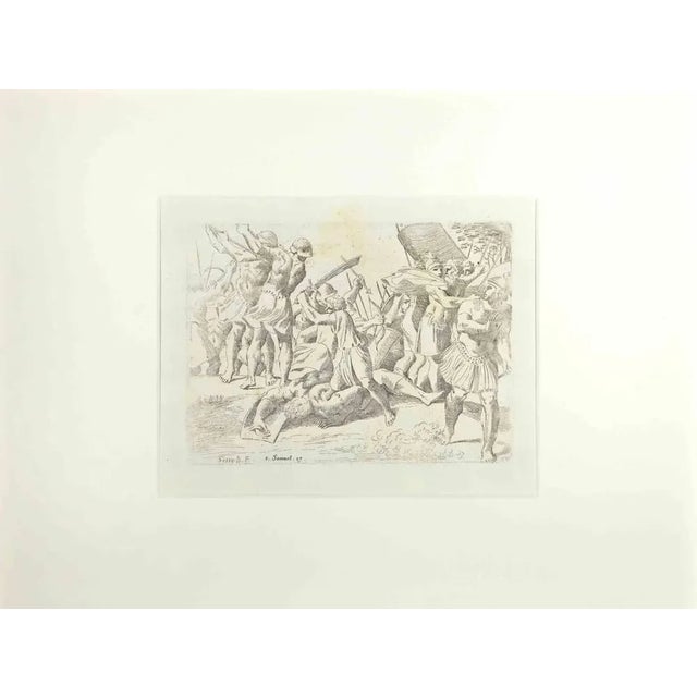 Giovanni Lanfranco (Terenzo, 1582, Rome, 1647), Samuel 17, Old Testament Story, 1607, Etching For Sale - Image 3 of 3