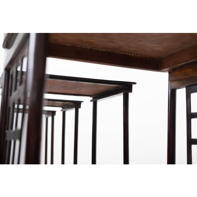 Secessionistic Model 988 Nesting Tables by Prof. Josef Hoffmann for Jacob & Josef Kohn, Vienna, Austria, 1906, Set of 4 For Sale - Image 14 of 18