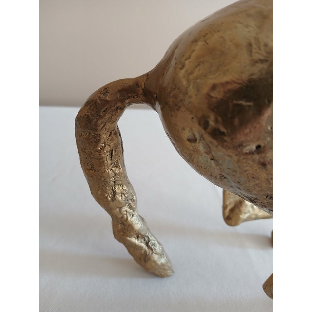 Metal Vintage Rearing Brass Horse Statue For Sale - Image 7 of 11