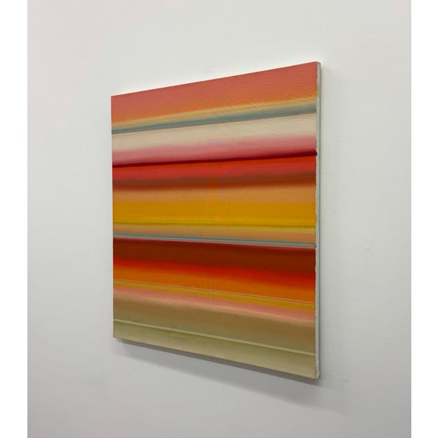 2010s Contemporary Signed Striped Abstract Painting on Canvas For Sale - Image 5 of 6