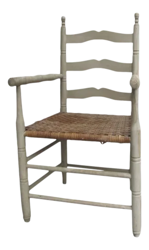 Vintage Chalk Paint Ladder Back Arm Chair CH.953