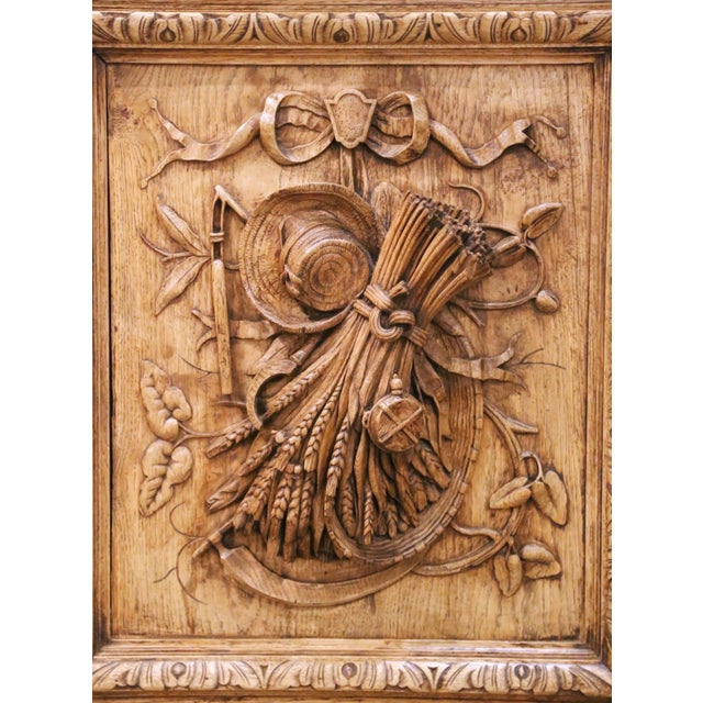 Mid 19th Century 19th Century French Black Forest Carved Bleached Oak Buffet Cabinet For Sale - Image 5 of 18
