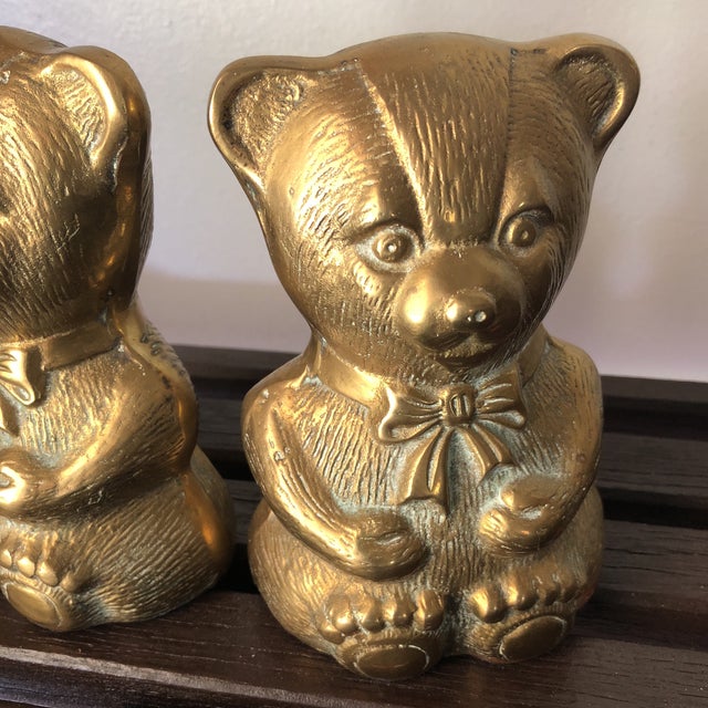 1970s Children's Brass Teddy Bear Nursery Bookends a Pair Chairish