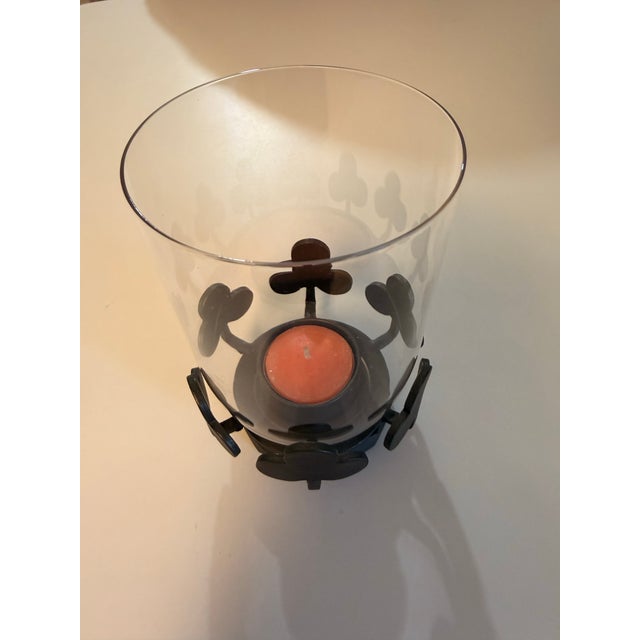 A striking Scandinavian modern candleholder designed by legendary artist Bertil Vallien for Swedish maker Boda Smide,...