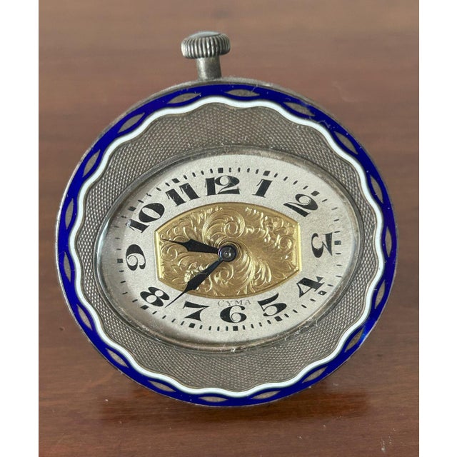 Vintage Art Deco Enamel Table Clock from Cyma, 1920s For Sale - Image 4 of 14