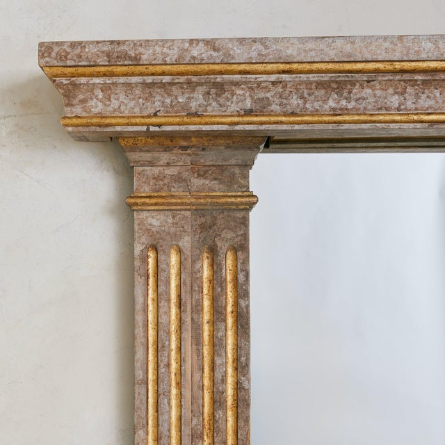 French Neoclassical Wall Mirror with Gilt Accents, 1950s - 2 Available For Sale In Chicago - Image 6 of 10