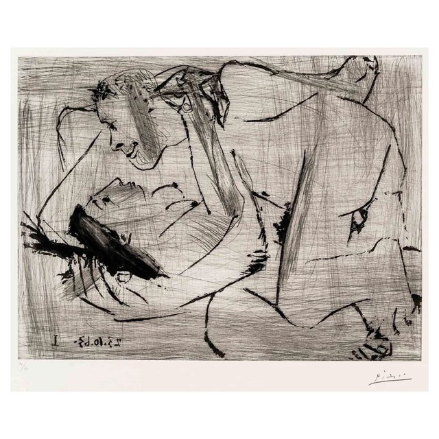 Pablo Picasso, L’Etreinte, Etching, 1963 For Sale