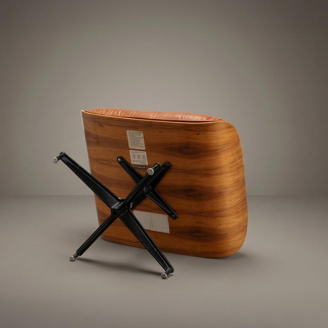 1970s Eames 671 Lounge Ottoman in Rosewood & Cognac Leather by Herman Miller For Sale - Image 5 of 7