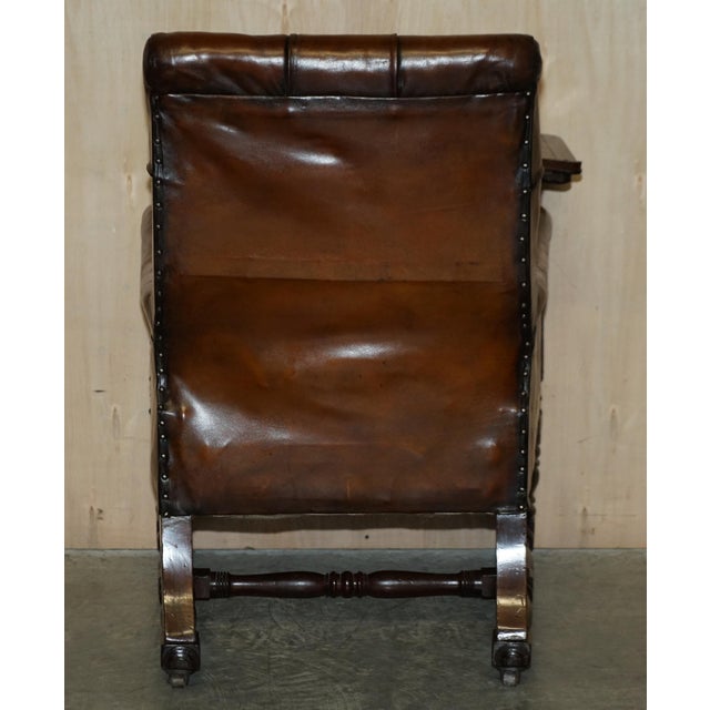 Regency Chesterfield Armchair in Brown Leather, 1810s For Sale - Image 17 of 18