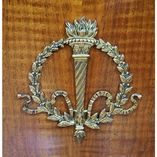 19th C French Walnut Ebony & Bronze Empire Curio Vitrine Bookcase For Sale - Image 14 of 18