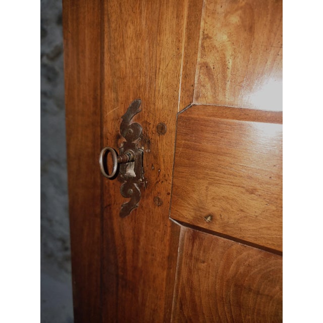 Antique French Cherrywood Bonnetière Linen Cabinet For Sale - Image 9 of 18