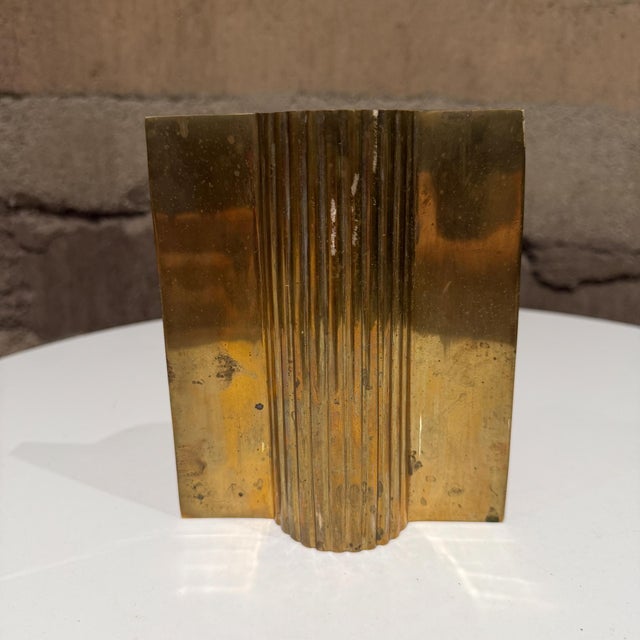 1970s Mid-Century Modern Sculptural Ribbed Vase Object Eduardo Paolozzi Attr For Sale - Image 5 of 10