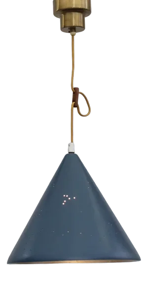Mid-Century Cone-Shaped Pendant Lamp with Intricate Star Constellations, Sweden, 1950s
