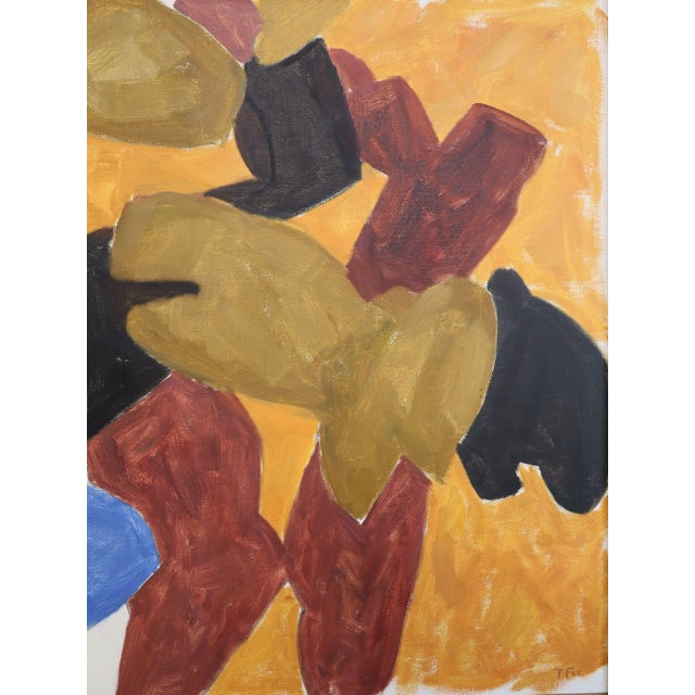 1965 Mid-Century Modern 'Forms in Motion' Vintage Abstract Oil Painting by Swedish Artist Ture Fabiansson (1910-1994), Framed For Sale - Image 10 of 12