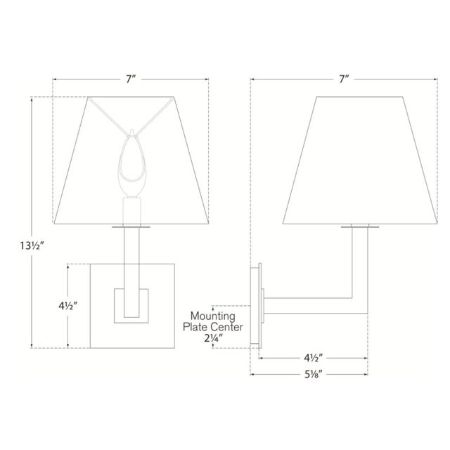 Modern Studio VC for Visual Comfort Signature Architectural Wall Sconce in Hand-Rubbed Antique Brass with Linen Shade For Sale - Image 3 of 5