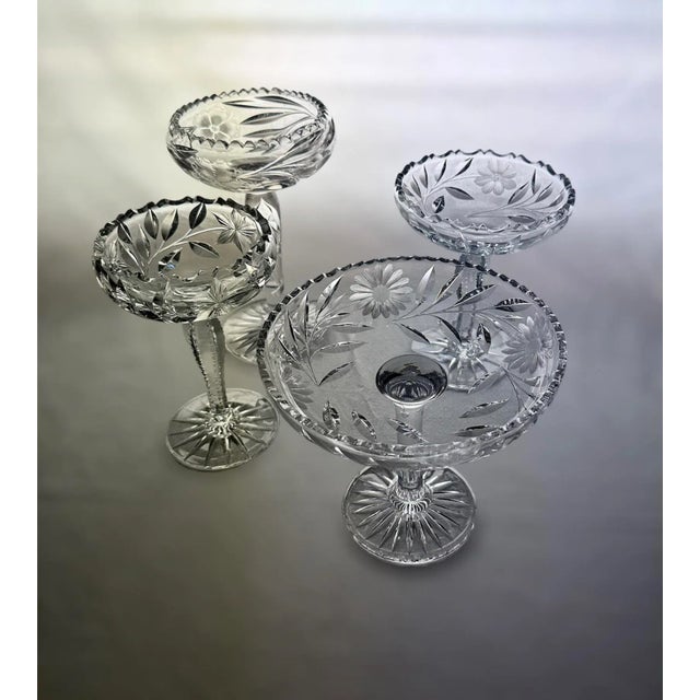 Transparent Antique American Brilliant Period Comport Bubble Stem For Sale - Image 8 of 9