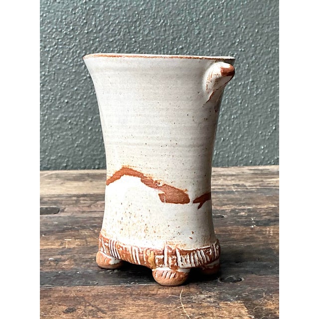 Vintage Original Splatter Studio Pottery Vase For Sale - Image 4 of 12
