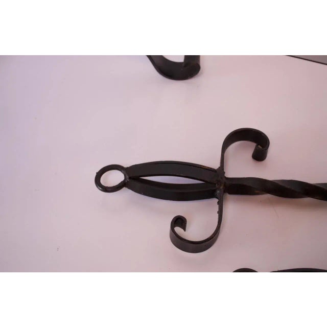 Bronze Mid-Century Modern Decorative Forged Iron Firetools For Sale - Image 8 of 13