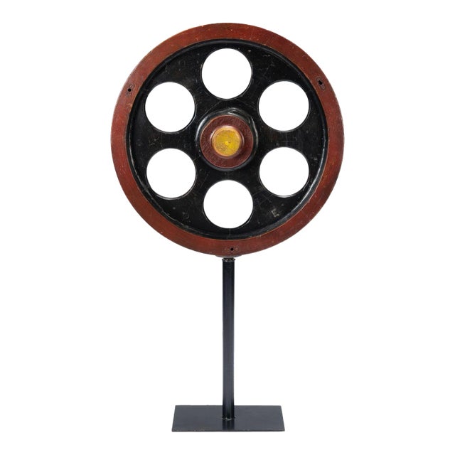 Wooden Wheel Casting Form on Stand, 1900-20 For Sale