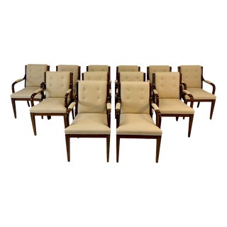 Vintage Italian Neoclassical Dining Chairs, 1950s, Set of 12 For Sale