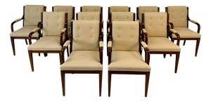 Vintage Italian Neoclassical Dining Chairs, 1950s, Set of 12