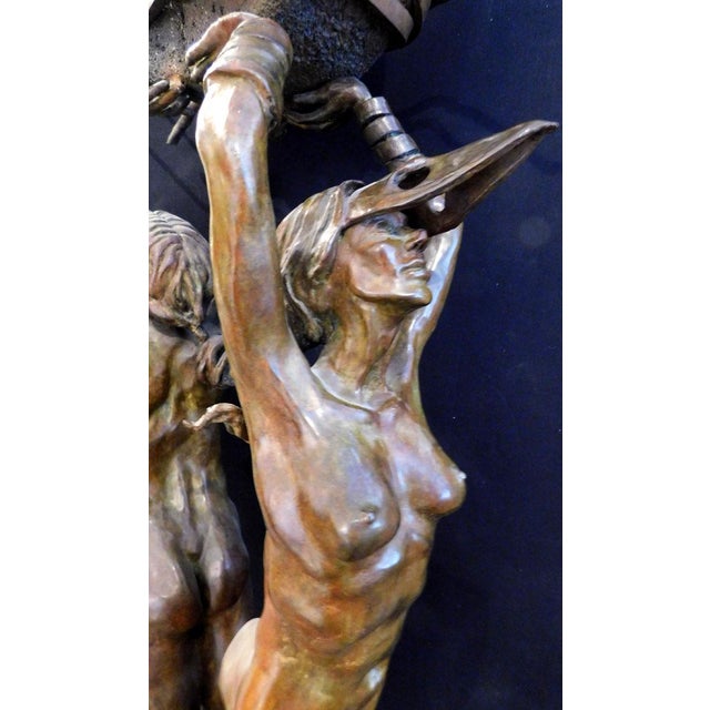 Renzo "One Thought Conceived" Bronze Sculpture Hand Signed Artwork Lifesize For Sale - Image 17 of 17