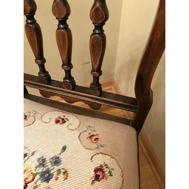 1910s Antique Early 20th-Century Victorian-Style Side Chair With Needlepoint Upholstery For Sale - Image 5 of 8