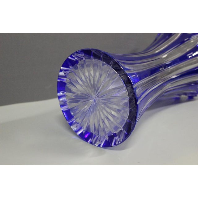 1950s Large Bohemian Crystal Lotus Vase, 1950s For Sale - Image 5 of 11