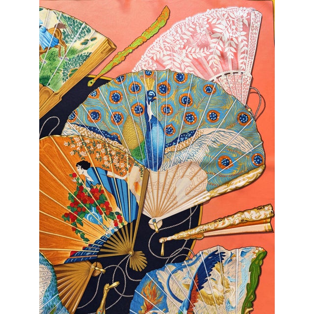 HERMES BRISE de CHARME silk scarf designed by abadie Julie 1993 For Sale - Image 9 of 15