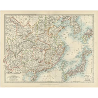 Antique Map of China and Taiwan and Korea and Hong-Kong and Japan, 1903 For Sale