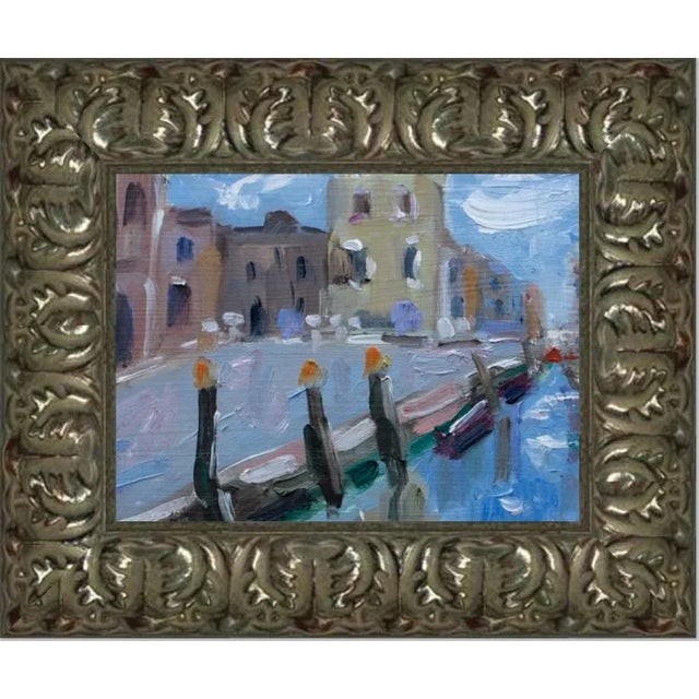 Modern Abstract Seascape, Canal in Venice Oil Painting For Sale - Image 9 of 9