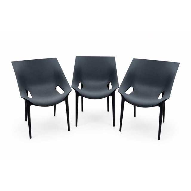 Philippe Starck & Eugeni Quitllet Designed For Kartell Black Polypropylene Stackable DR. Yes Chair Juxtaposing varying...