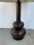 Industrial Currey & Co Hammered Gourd Bronze Lamp. Metal gourd shaped base with a taupe drum shade. Original retail $490....