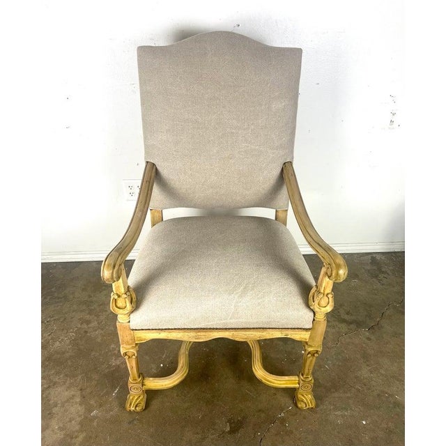 This set of 10 French Provincial dining chairs showcases a classic and refined design. The eyebrow shaped tops of these...