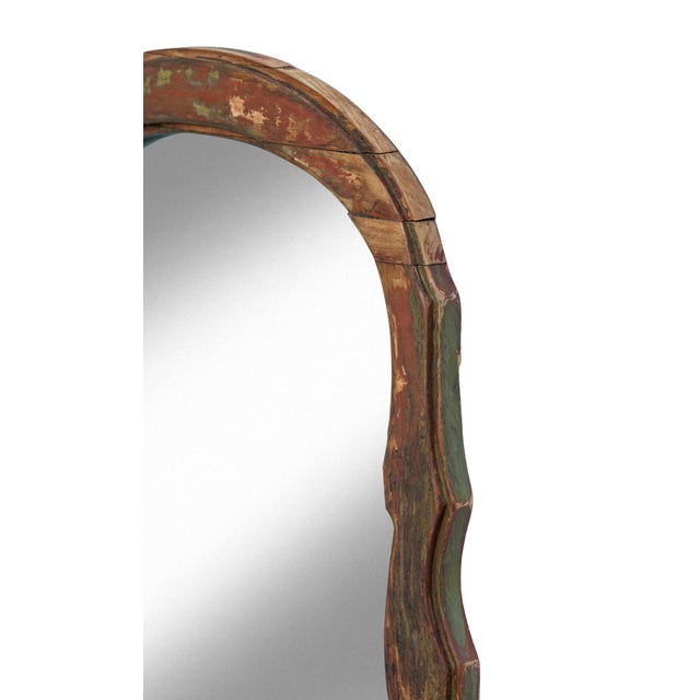 Bassett Rustic Style Destressed Pine Arched Mirror For Sale In Los Angeles - Image 6 of 6
