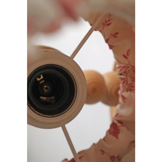 Swedish Pinewood Wall Lamps with Floral Textile Shades, 1970s, Set of 2 For Sale - Image 14 of 18