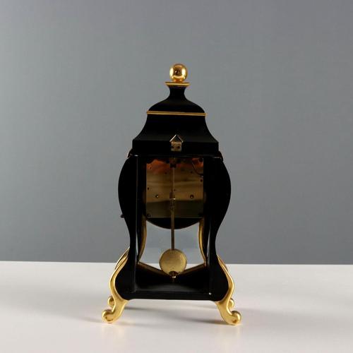 Brown Vintage Table Clock in Lacquered Wood, 1950s For Sale - Image 8 of 10