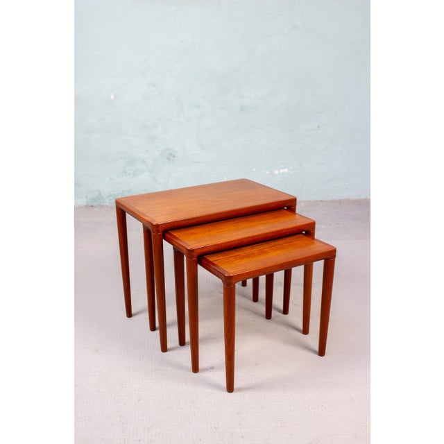 Vintage Danish Bramin Nesting Tables in Teak by H.W. Klein for Bramin, 1960s, Set of 3 For Sale - Image 15 of 15