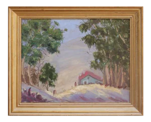 1960s "Morning Sunrise Laguna Hills" Landscape Oil Painting, Framed